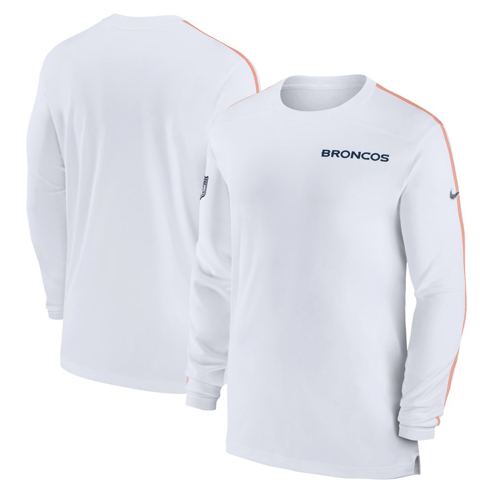 Denver Broncos Sideline Coach UV Performance Long Sleeve T-Shirt - White | Nike on sale