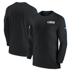 Detroit Lions Sideline Coach UV Performance Long Sleeve T-Shirt - Black | Nike outlet
