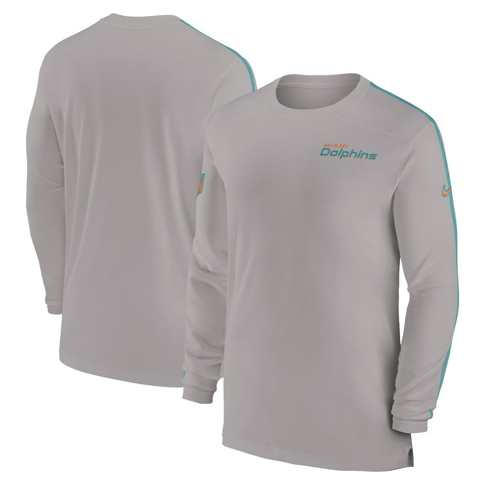 Miami Dolphins Sideline Coach UV Performance Long Sleeve T-Shirt - Gray | Nike online
