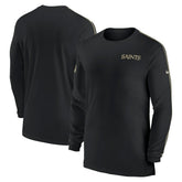 New Orleans Saints Sideline Coach UV Performance Long Sleeve T-Shirt - Black | Nike for sale