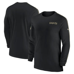 New Orleans Saints Sideline Coach UV Performance Long Sleeve T-Shirt - Black | Nike for sale