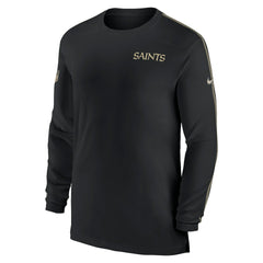 New Orleans Saints Sideline Coach UV Performance Long Sleeve T-Shirt - Black | Nike for sale