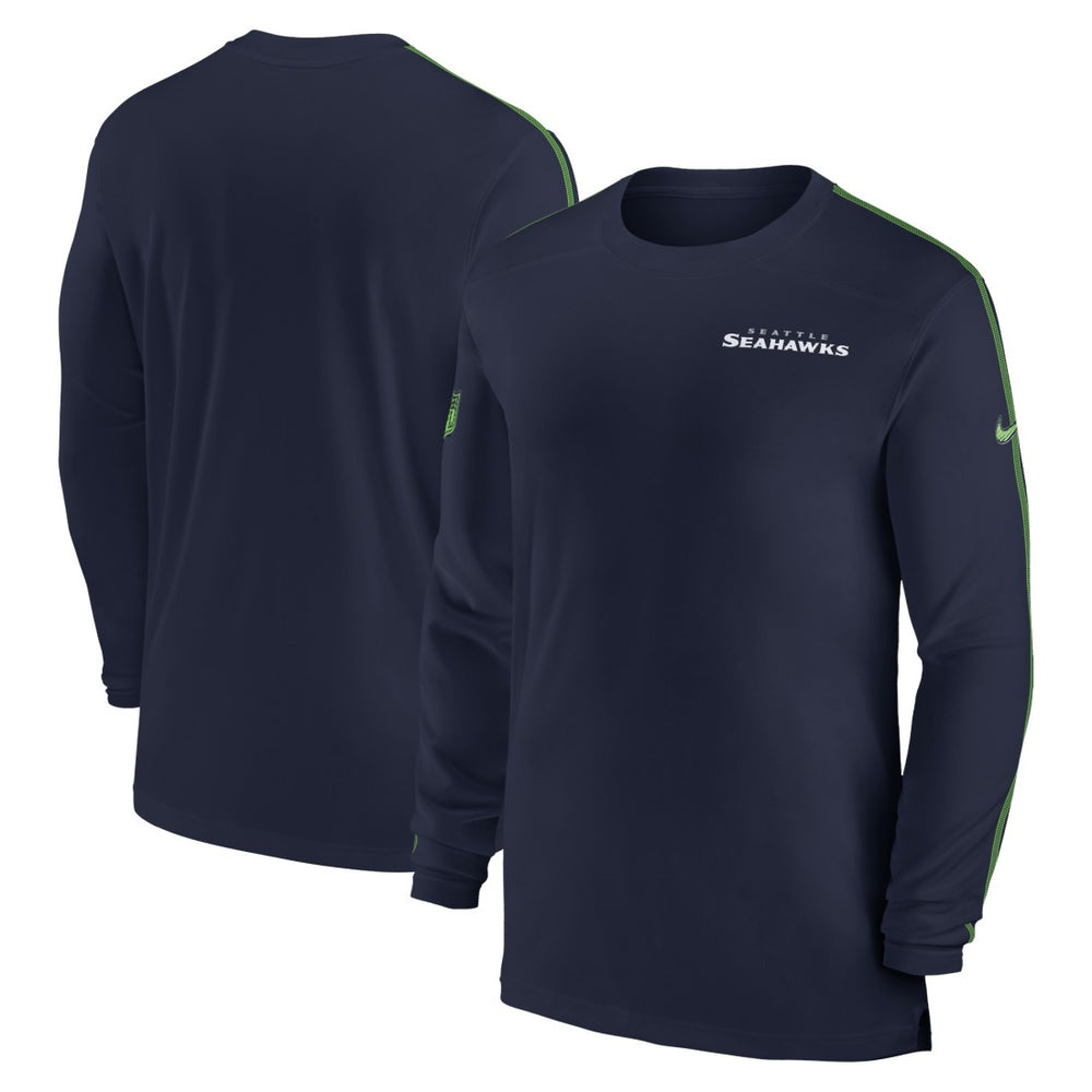 Seattle Seahawks Sideline Coach UV Performance Long Sleeve T-Shirt - College Navy | Nike on sale