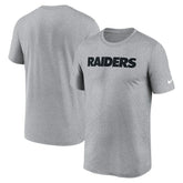 Las Vegas Raiders Primetime Legend Wordmark Performance T-Shirt - Heather Gray | Nike for sale