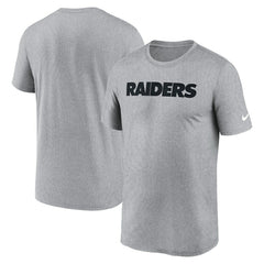 Las Vegas Raiders Primetime Legend Wordmark Performance T-Shirt - Heather Gray | Nike for sale