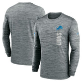 Detroit Lions Sideline Velocity Dri-FIT Long Sleeve T-Shirt - Gray | Nike for sale