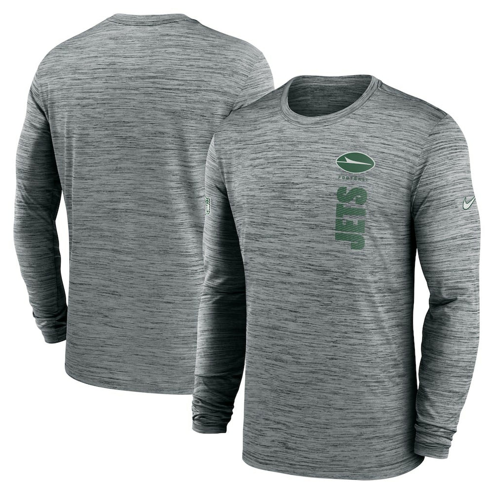 New York Jets Sideline Velocity Dri-FIT Long Sleeve T-Shirt - Gray | Nike for sale