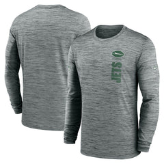 New York Jets Sideline Velocity Dri-FIT Long Sleeve T-Shirt - Gray | Nike for sale