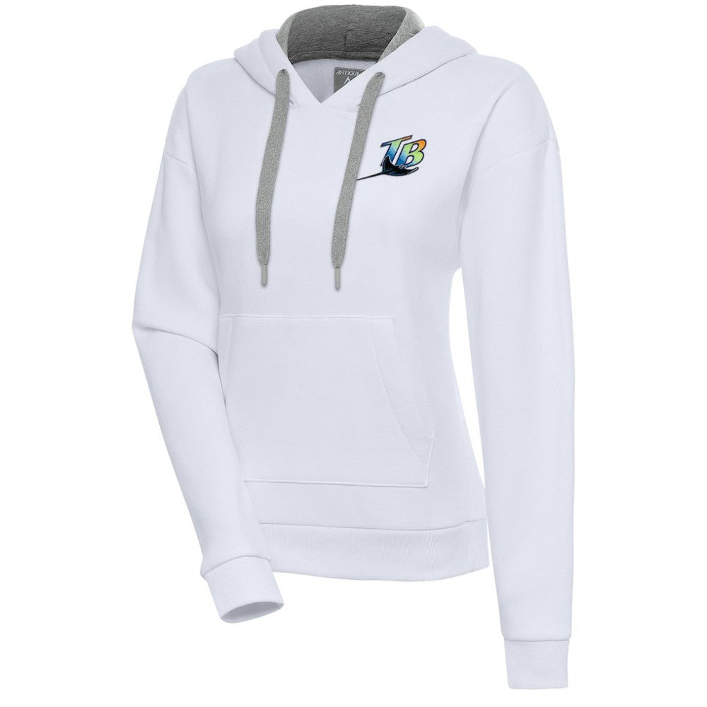 Tampa Bay Rays Antigua Women's Cooperstown Victory Pullover Hoodie - White