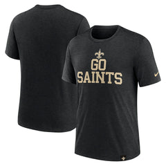 New Orleans Saints Blitz Tri-Blend T-Shirt - Heather Black | Nike cheap