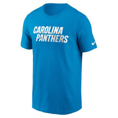 Carolina Panthers Primetime Wordmark Essential T-Shirt - Blue | Nike outlet