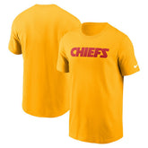 Kansas City Chiefs Primetime Wordmark Essential T-Shirt - Gold | Nike outlet