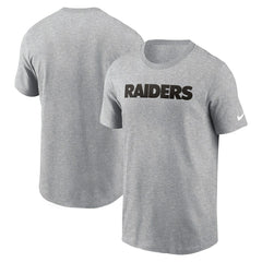 Las Vegas Raiders Primetime Wordmark Essential T-Shirt - Heather Gray | Nike sale