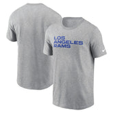 Los Angeles Rams Primetime Wordmark Essential T-Shirt - Heather Gray | Nike on sale