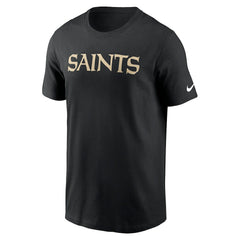 New Orleans Saints Primetime Wordmark Essential T-Shirt - Black | Nike cheap