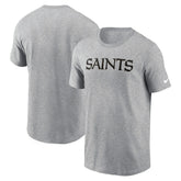 New Orleans Saints Primetime Wordmark Essential T-Shirt - Heather Gray | Nike discount
