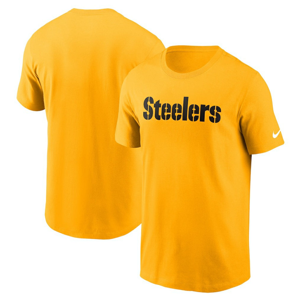Pittsburgh Steelers Primetime Wordmark Essential T-Shirt - Gold | Nike sale