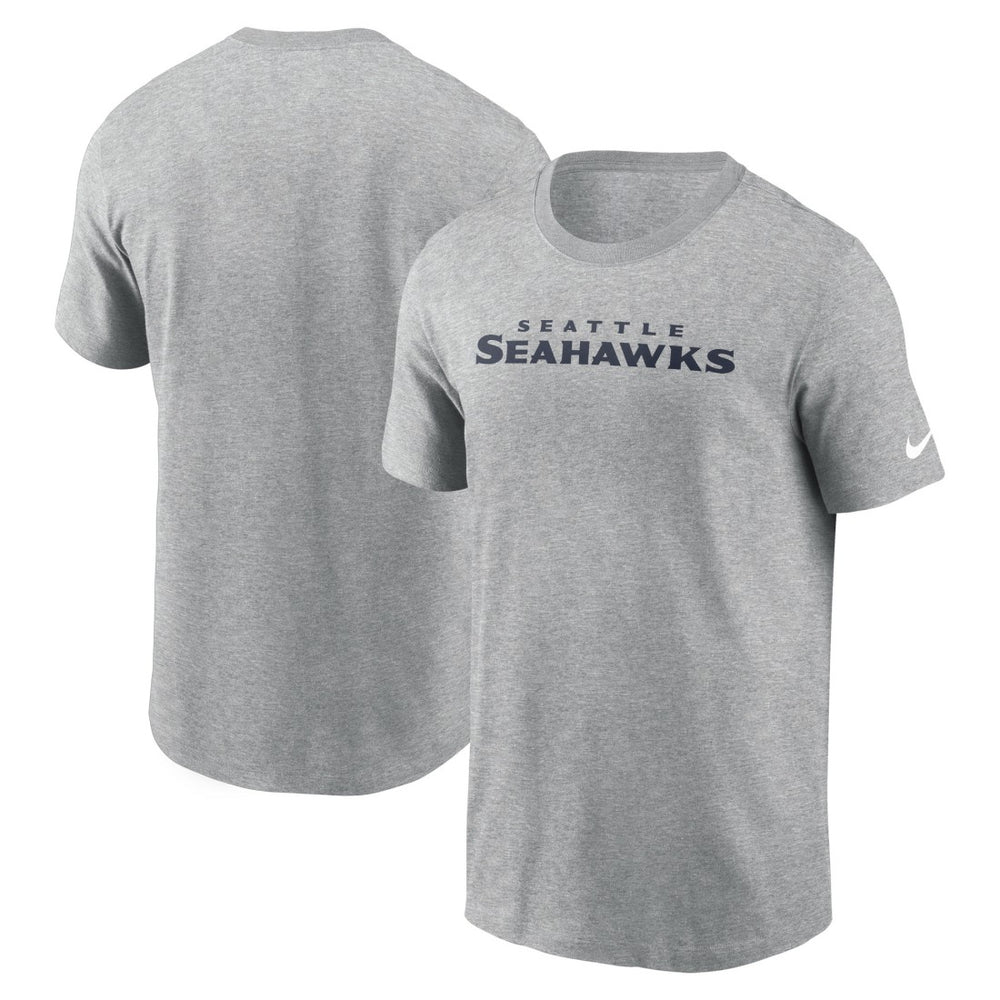 Seattle Seahawks Primetime Wordmark Essential T-Shirt - Heather Gray | Nike discount