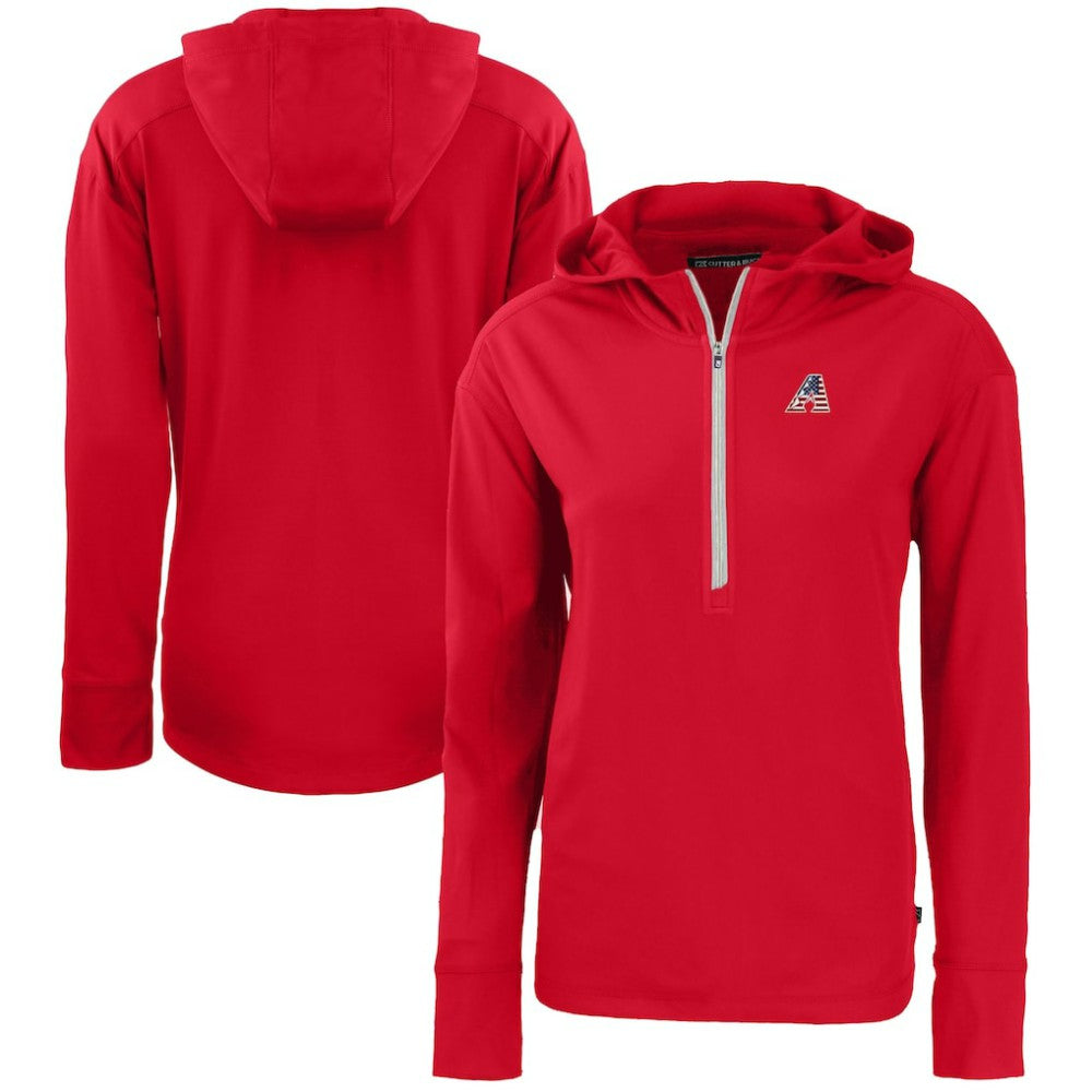 Arizona Diamondbacks Cutter & Buck Women's Daybreak Eco Recycled Half-Zip Hoodie - Red