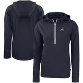 Atlanta Braves Cutter & Buck Women's Daybreak Eco Recycled Half-Zip Hoodie - Navy