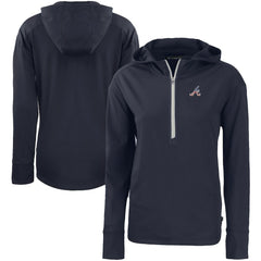 Atlanta Braves Cutter & Buck Women's Daybreak Eco Recycled Half-Zip Hoodie - Navy