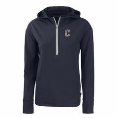 Cleveland Guardians Cutter & Buck Women's Daybreak Eco Recycled Half-Zip Hoodie - Navy