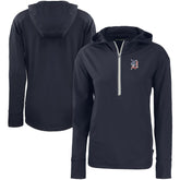 Detroit Tigers Cutter & Buck Women's Daybreak Eco Recycled Half-Zip Hoodie - Navy