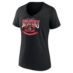 Ottawa Senators Women's Slapshot V-Neck T-Shirt Black