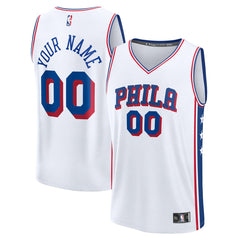Philadelphia 76ers Youth Fast Break Custom Replica Jersey - White - Association Edition | Fanatics online