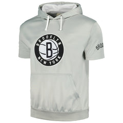 Brooklyn Nets Short Sleeve Pullover Hoodie - Silver/White | Fanatics for sale