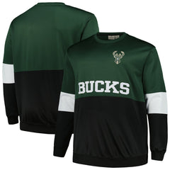 Milwaukee Bucks Big & Tall Split Pullover Sweatshirt - Hunter Green/Black | Fanatics cheap