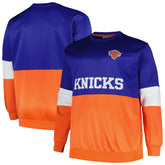 New York Knicks Big & Tall Split Pullover Sweatshirt - Blue/Orange | Fanatics sale
