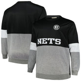 Brooklyn Nets Big & Tall Split Pullover Sweatshirt - Black/Heather Gray | Fanatics cheap