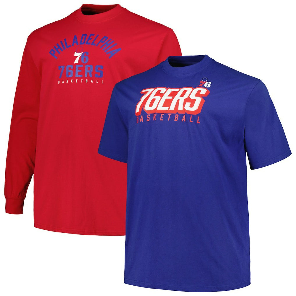 Philadelphia 76ers Big & Tall Short Sleeve & Long Sleeve T-Shirt Set - Royal/Red | Fanatics discount
