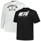 Brooklyn Nets Big & Tall Short Sleeve & Long Sleeve T-Shirt Set - Black/White | Fanatics sale