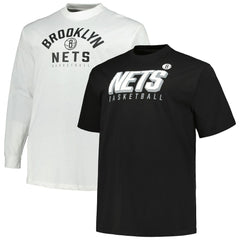 Brooklyn Nets Big & Tall Short Sleeve & Long Sleeve T-Shirt Set - Black/White | Fanatics sale