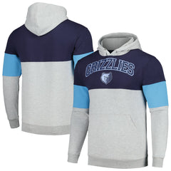Memphis Grizzlies Contrast Pieced Pullover Hoodie - Navy | Fanatics online