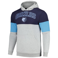Memphis Grizzlies Contrast Pieced Pullover Hoodie - Navy | Fanatics online