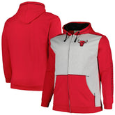 Chicago Bulls Big & Tall Contrast Pieced Stitched Full-Zip Hoodie - Red/Heather Gray | Fanatics on sale