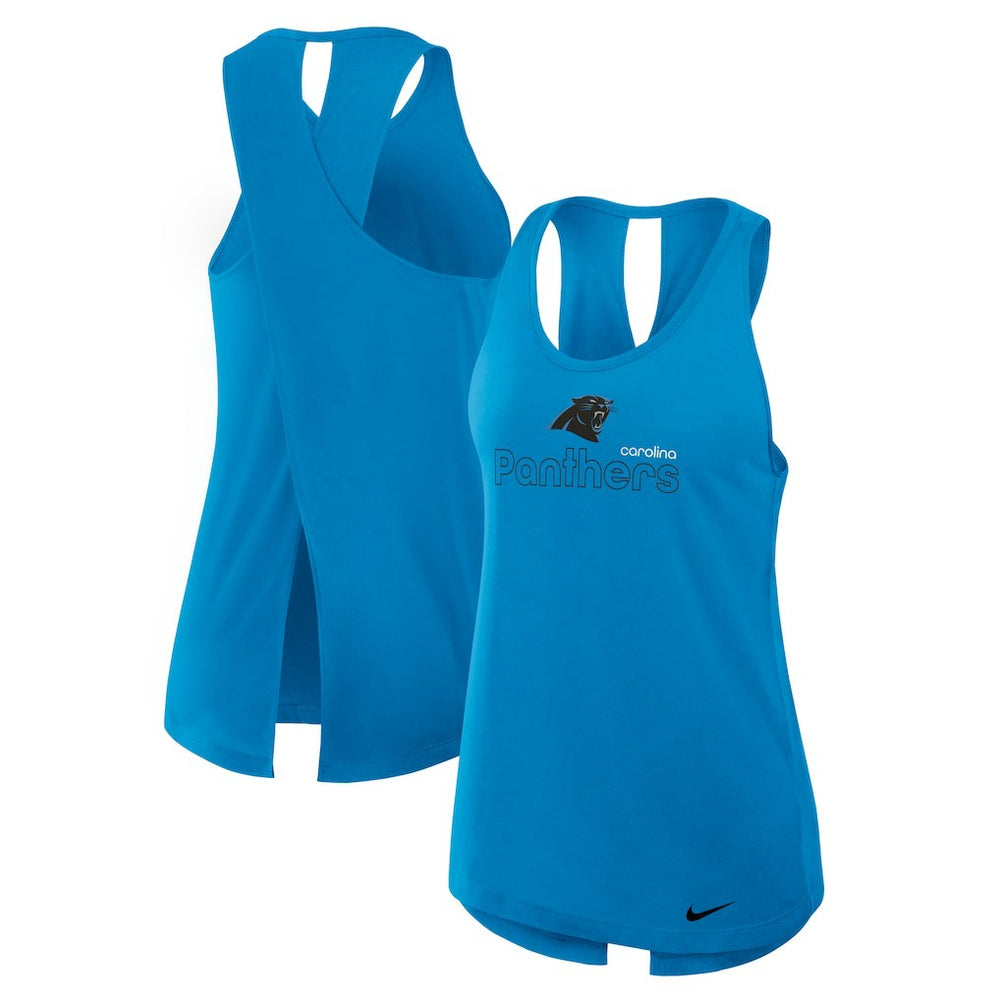 Carolina Panthers Women's Open-Back Crisscross Dri-FIT Tank Top - Blue | Nike online