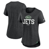 New York Jets Women's Fashion Tri-Blend T-Shirt - Heather Black | Nike sale