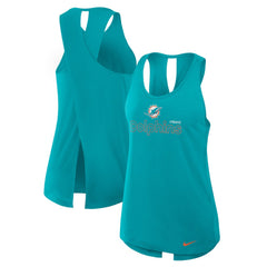 Miami Dolphins Women's Open-Back Crisscross Dri-FIT Tank Top - Aqua | Nike cheap