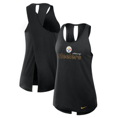 Pittsburgh Steelers Women's Open-Back Crisscross Dri-FIT Tank Top - Black | Nike online
