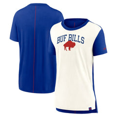 Buffalo Bills Women's Wordmark Tri-Blend T-Shirt - Cream/Royal | Nike on sale