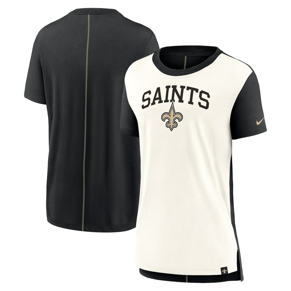 New Orleans Saints Women's Wordmark Tri-Blend T-Shirt - Cream/Black | Nike sale