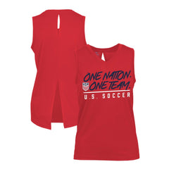 USMNT Levelwear Women's Paisley Chase V-Neck Tank Top - Red shop