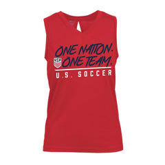 USMNT Levelwear Women's Paisley Chase V-Neck Tank Top - Red shop