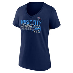 Tennessee Titans Women's Hometown Defensive Stand V-Neck T-Shirt - Navy sale