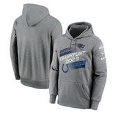 New England Patriots vs. Indianapolis Colts 2023 Frankfurt Game Pullover Hoodie - Heather Charcoal | Nike on sale