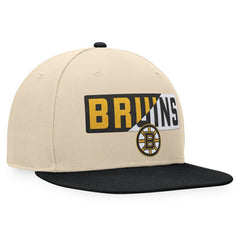Boston Bruins Fanatics Goalaso Snapback Hat Cream/Black